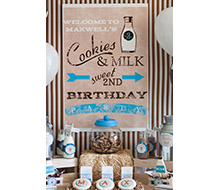 Vintage Milk and Cookies Party Printable Welcome Sign - 20" x 30"